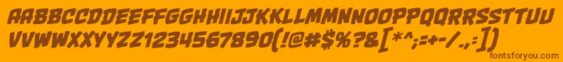 OnetwopunchbbItal Font – Brown Fonts on Orange Background