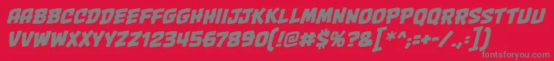 OnetwopunchbbItal Font – Gray Fonts on Red Background