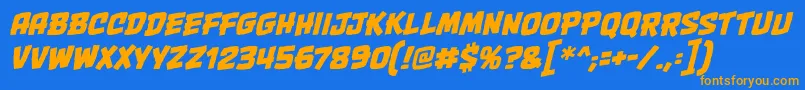 OnetwopunchbbItal Font – Orange Fonts on Blue Background