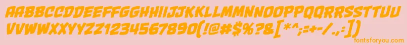 OnetwopunchbbItal Font – Orange Fonts on Pink Background