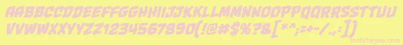 OnetwopunchbbItal Font – Pink Fonts on Yellow Background