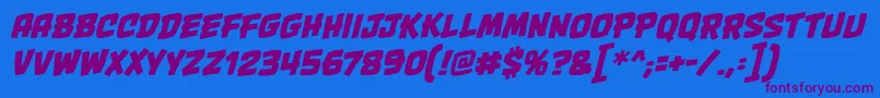 OnetwopunchbbItal Font – Purple Fonts on Blue Background