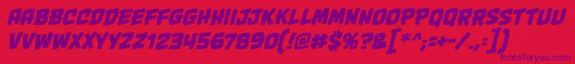 OnetwopunchbbItal Font – Purple Fonts on Red Background