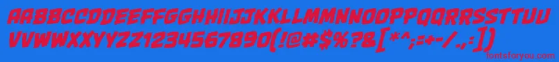 OnetwopunchbbItal Font – Red Fonts on Blue Background