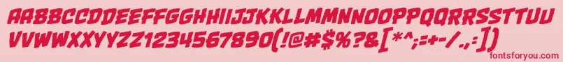 OnetwopunchbbItal Font – Red Fonts on Pink Background