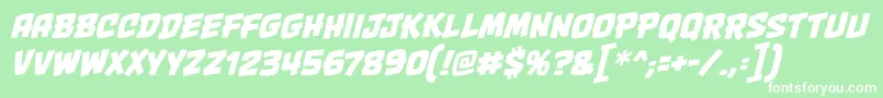 OnetwopunchbbItal Font – White Fonts on Green Background