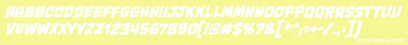 OnetwopunchbbItal Font – White Fonts on Yellow Background