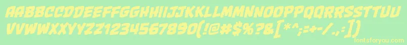 OnetwopunchbbItal Font – Yellow Fonts on Green Background