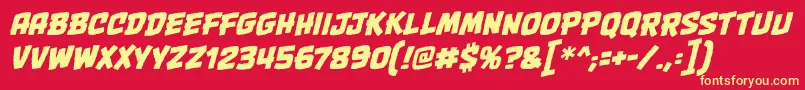 OnetwopunchbbItal Font – Yellow Fonts on Red Background