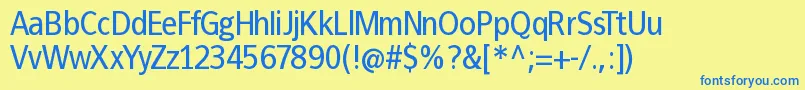 Francophilsans Font – Blue Fonts on Yellow Background