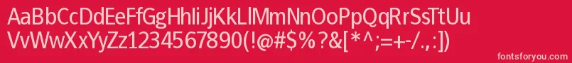 Francophilsans Font – Pink Fonts on Red Background