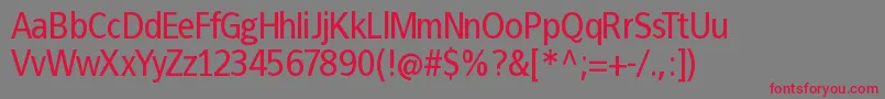 Francophilsans Font – Red Fonts on Gray Background