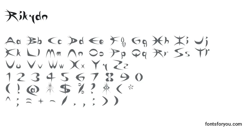 Шрифт Rikydn – алфавит, цифры, специальные символы