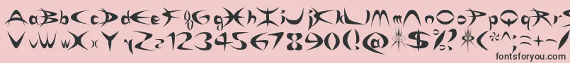 Rikydn-Schriftart – Schwarze Schriften auf rosa Hintergrund