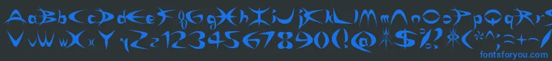 Rikydn Font – Blue Fonts on Black Background