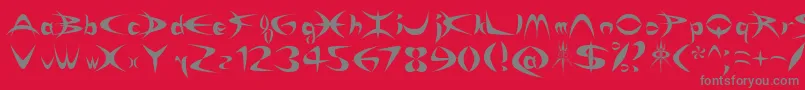 Rikydn Font – Gray Fonts on Red Background