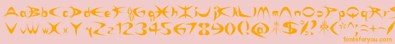 Rikydn Font – Orange Fonts on Pink Background