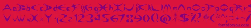 Rikydn Font – Purple Fonts on Red Background