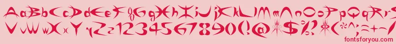 フォントRikydn – ピンクの背景に赤い文字