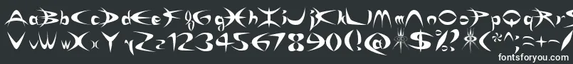 フォントRikydn – 黒い背景に白い文字