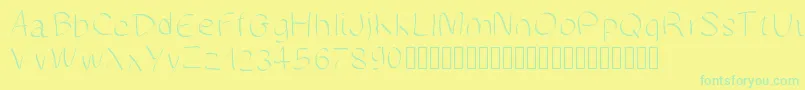 Police Manuscrite – polices vertes sur fond jaune