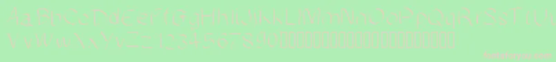 フォントManuscrite – 緑の背景にピンクのフォント