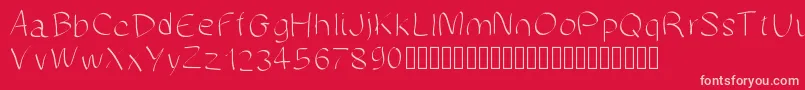 Manuscrite-Schriftart – Rosa Schriften auf rotem Hintergrund