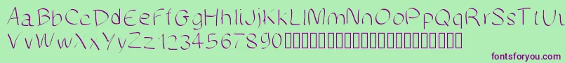 Manuscrite Font – Purple Fonts on Green Background