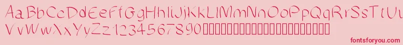 Manuscrite Font – Red Fonts on Pink Background