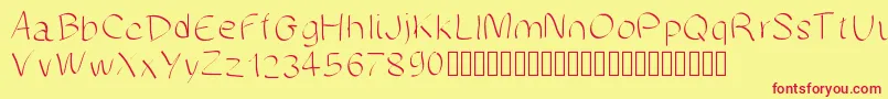 Manuscrite Font – Red Fonts on Yellow Background