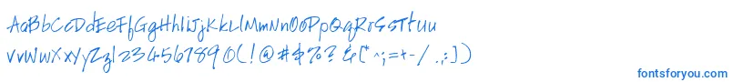 Czcionka HandscriptleftyItalic – niebieskie czcionki