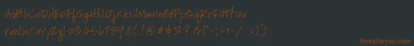 Police HandscriptleftyItalic – polices brunes sur fond noir