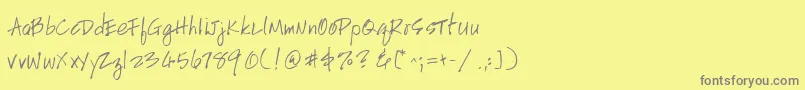 fuente HandscriptleftyItalic – Fuentes Grises Sobre Fondo Amarillo