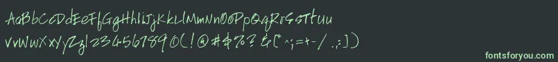 Fonte HandscriptleftyItalic – fontes verdes em um fundo preto