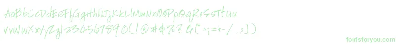 Weitere Informationen zur HandscriptleftyItalic-Schriftart HandscriptleftyItalic-Schriftart – Grüne Schriften auf weißem Hintergrund