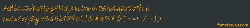 Police HandscriptleftyItalic – polices orange sur fond noir