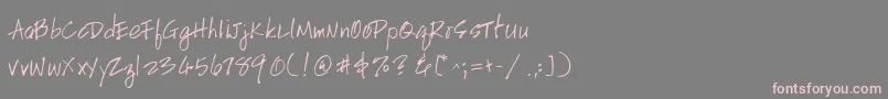 HandscriptleftyItalic Font – Pink Fonts on Gray Background