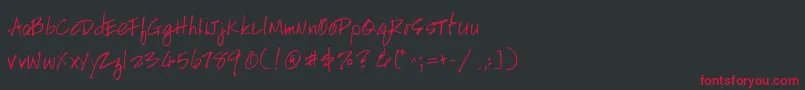 HandscriptleftyItalic Font – Red Fonts on Black Background