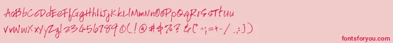 fuente HandscriptleftyItalic – Fuentes Rojas Sobre Fondo Rosa