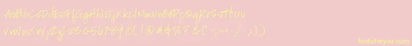 More about HandscriptleftyItalic Font HandscriptleftyItalic Font – Yellow Fonts on Pink Background