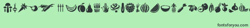 Vegetables Font – Black Fonts on Green Background