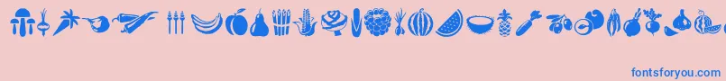 Vegetables Font – Blue Fonts on Pink Background