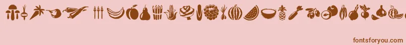 Vegetables Font – Brown Fonts on Pink Background