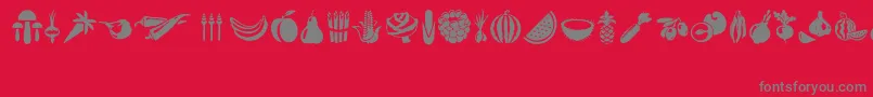 fuente Vegetables – Fuentes Grises Sobre Fondo Rojo