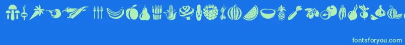 Vegetables Font – Green Fonts on Blue Background