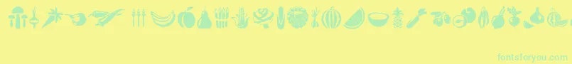 Vegetables Font – Green Fonts on Yellow Background
