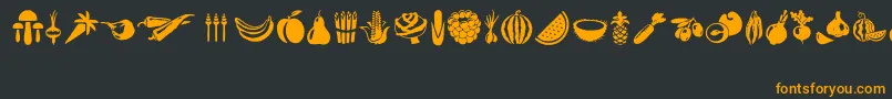 Vegetables Font – Orange Fonts on Black Background