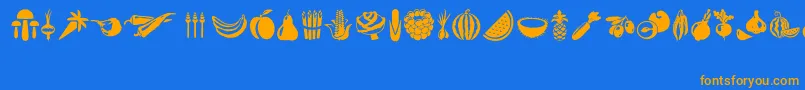 More about Vegetables Font Vegetables Font – Orange Fonts on Blue Background