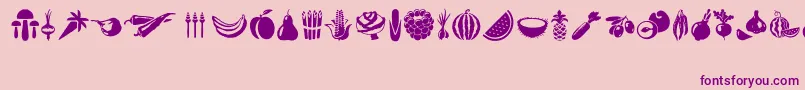 Vegetables Font – Purple Fonts on Pink Background