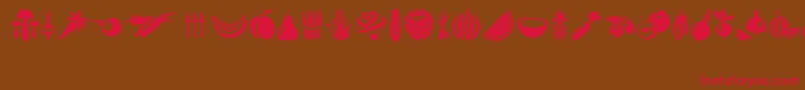 Vegetables Font – Red Fonts on Brown Background